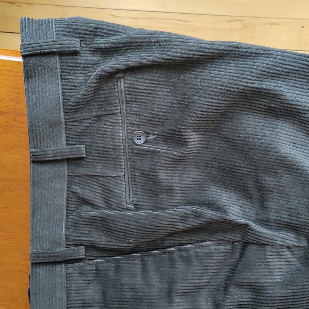 Turnbull & Asser Dark Green Corduroy Men's Pants - Picture 2 of 8